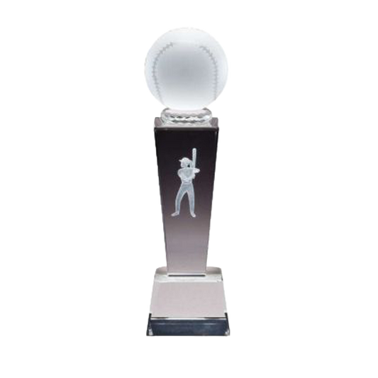 Crystal Softball Trophy | Personalized Softball Award | 8.75 Inches Tall