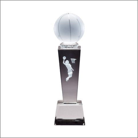 Crystal Basketball Trophy | Female or Male | Personalized Basketball Award | 8.75 Inches Tall