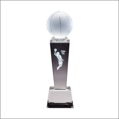 Crystal Basketball Trophy | Female or Male | Personalized Basketball Award | 8.75 Inches Tall
