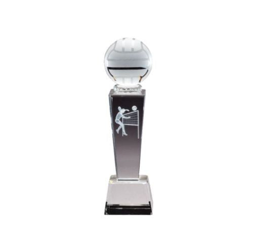 Volleyball Trophy | Female or Male | Personalized Crystal Volleyball Award | 8.75 Inches Tall