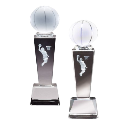 Crystal Basketball Trophy | Female or Male | Personalized Basketball Award | 8.75 Inches Tall