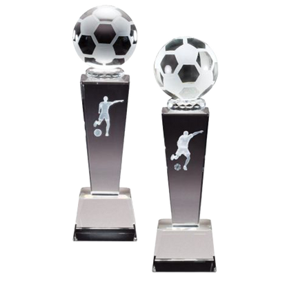 Crystal Soccer Trophy | Female or Male | Personalized Soccer Award | 8.75 Inches Tall