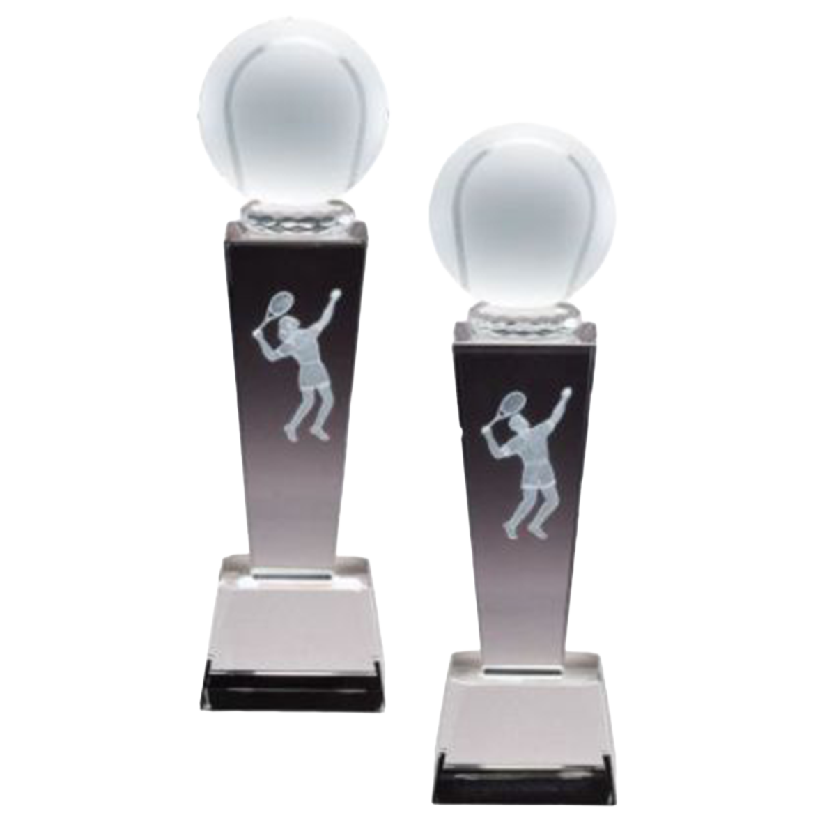 Crystal Tennis Trophy | Female or Male | Personalized Tennis Award | 8.75 Inches Tall