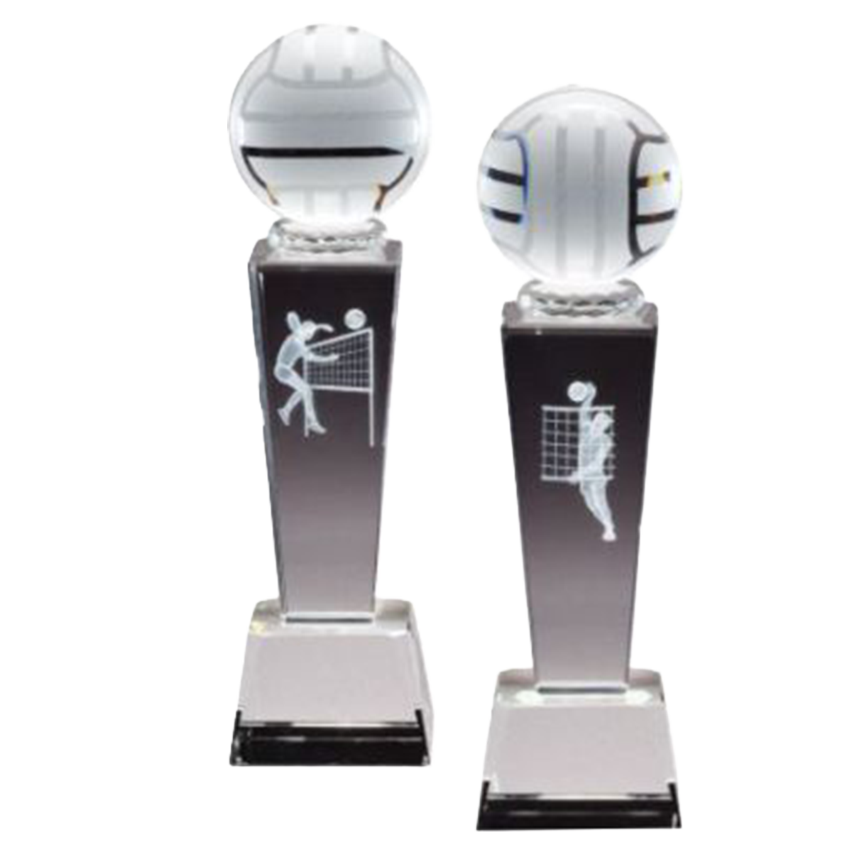 Volleyball Trophy | Female or Male | Personalized Crystal Volleyball Award | 8.75 Inches Tall