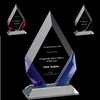 Cambridge Diamond Crystal Award - Black, Blue or Red Accent | Engraved Corporate Award - 7, 8 or 9 Inch Tall Decade Awards