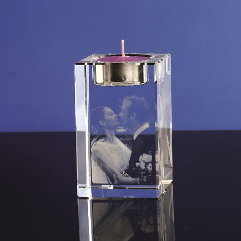 3D Crystal Custom Photo Gift | Candle Crystal Cube