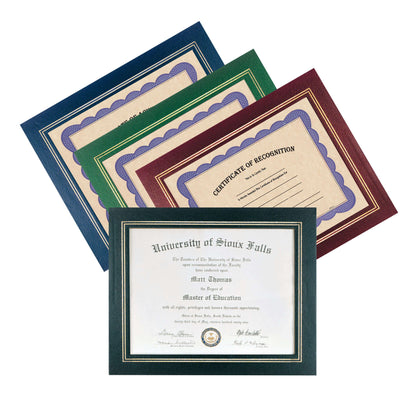 Certificate Holder / Frame - Black, Blue, Green or Red - 10.75" x 13.25" Decade Awards