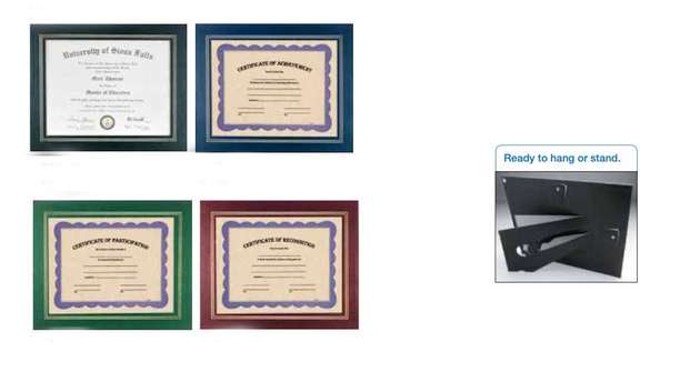 Certificate Holder / Frame - Black, Blue, Green or Red - 10.75" x 13.25" Decade Awards