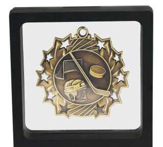 Challenge Coin / Medal Illusion LARGE Black Presentation Box - 4.25" x 4.25" Decade Awards