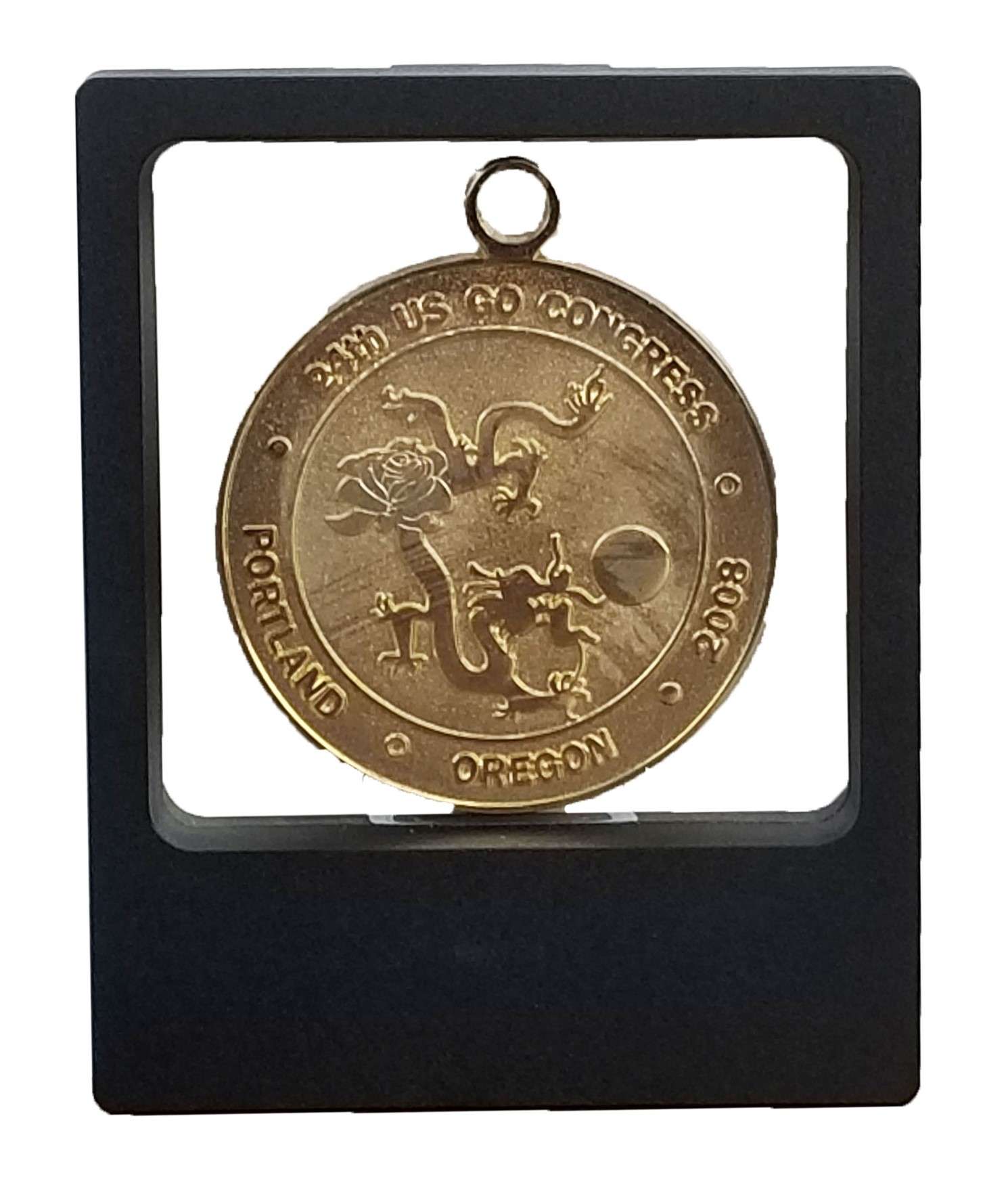 Challenge Coin / Medal Illusion Presentation Box | Engraved Black Presentation Box - 3.5" x 4.25" Decade Awards