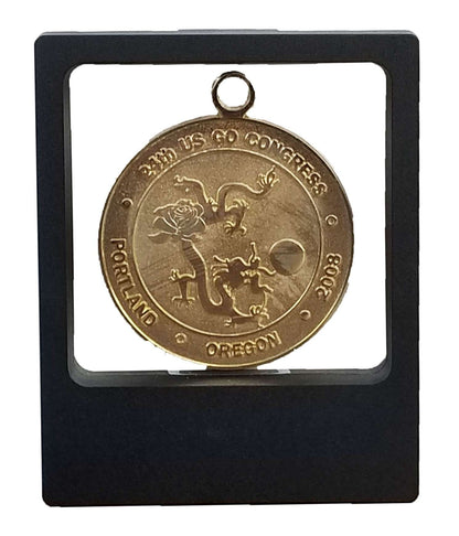 Challenge Coin / Medal Illusion Presentation Box | Engraved Black Presentation Box - 3.5" x 4.25" Decade Awards