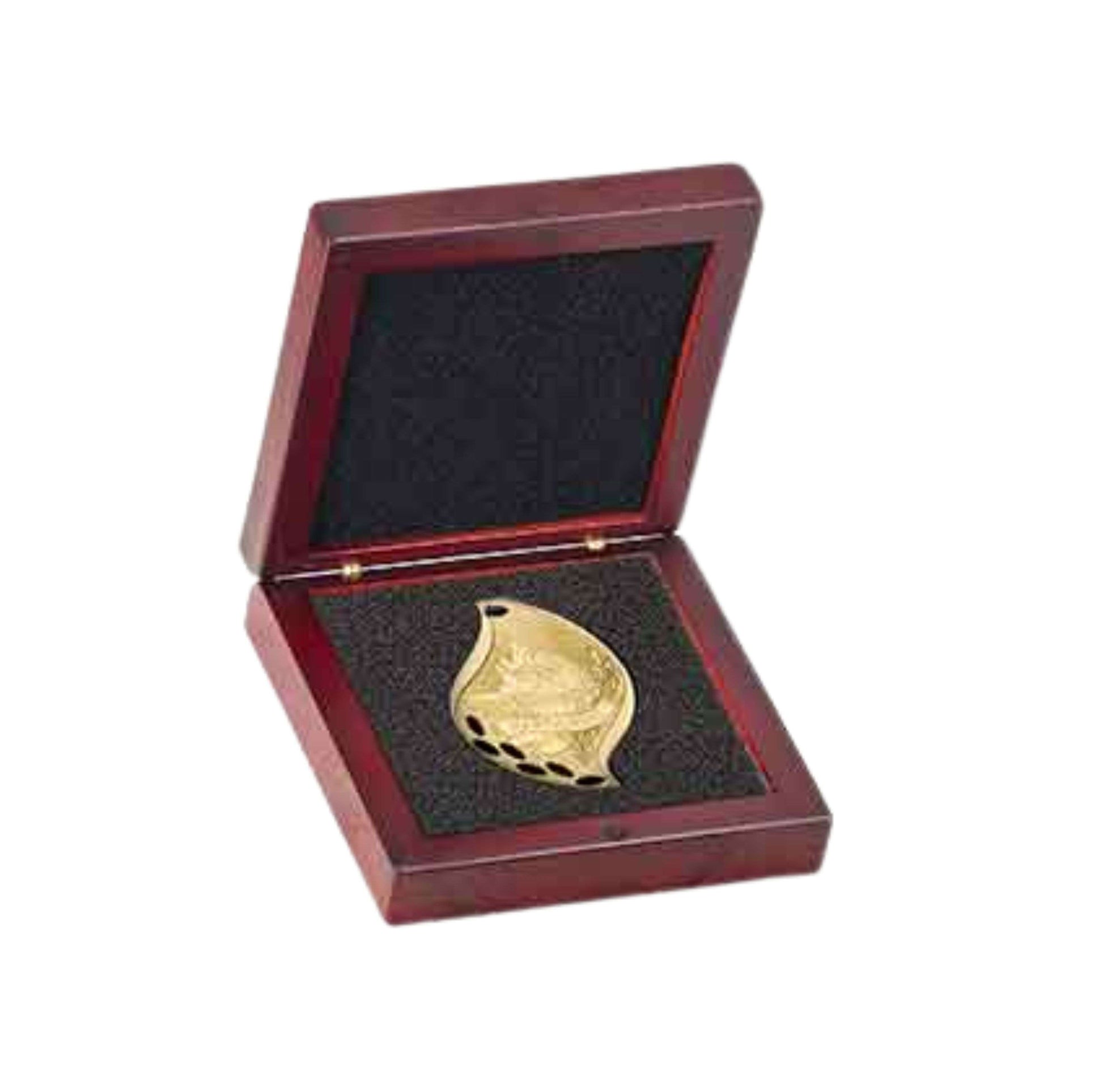 Challenge Coin - Rosewood Finish Presentation Box, 3.75 Inch - Wood Coin Box  - up to 2.75" Medals Decade Awards