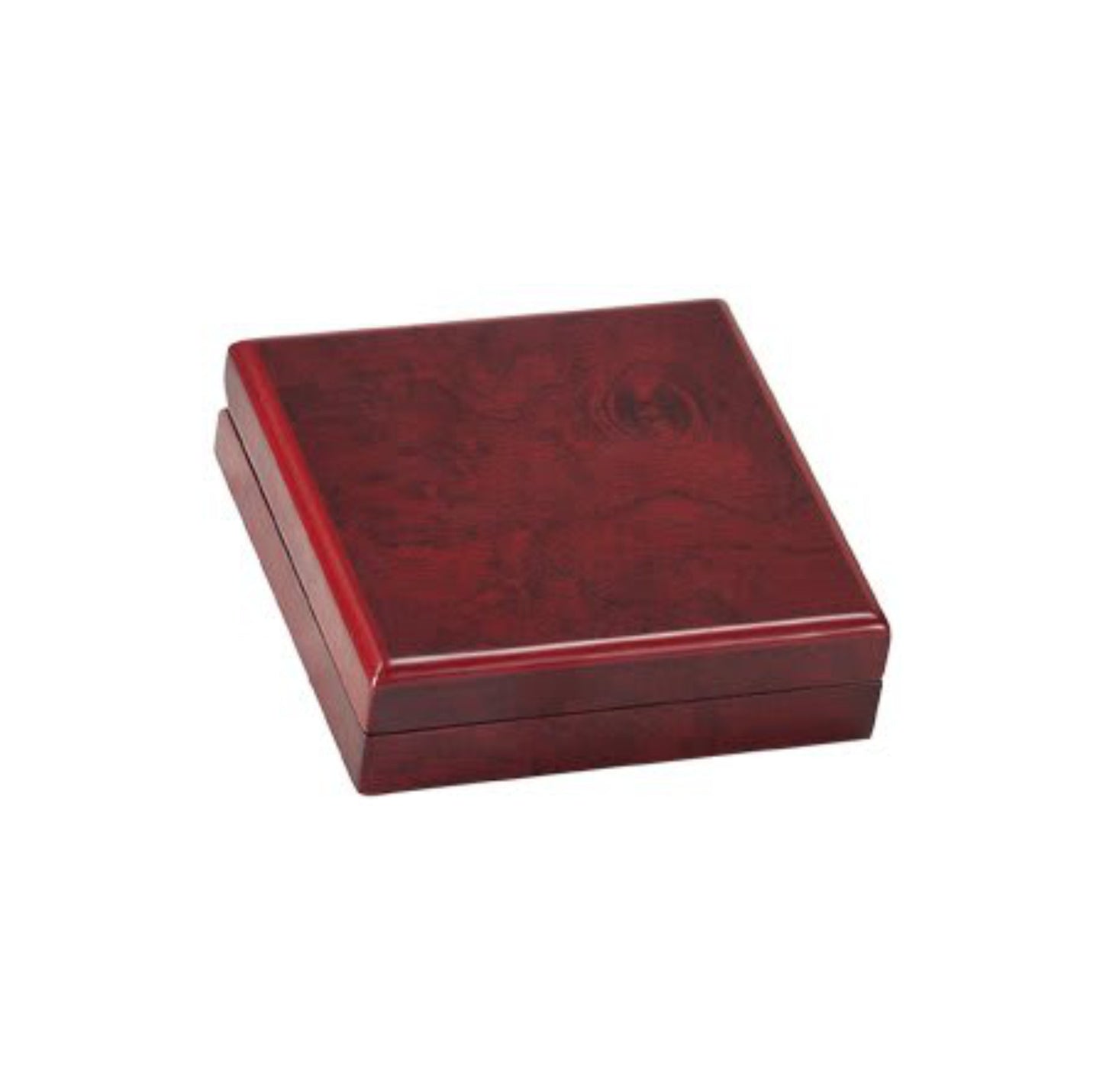 Challenge Coin - Rosewood Finish Presentation Box, 3.75 Inch - Wood Coin Box  - up to 2.75" Medals Decade Awards