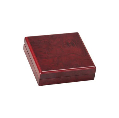 Challenge Coin - Rosewood Finish Presentation Box, 3.75 Inch - Wood Coin Box  - up to 2.75" Medals Decade Awards