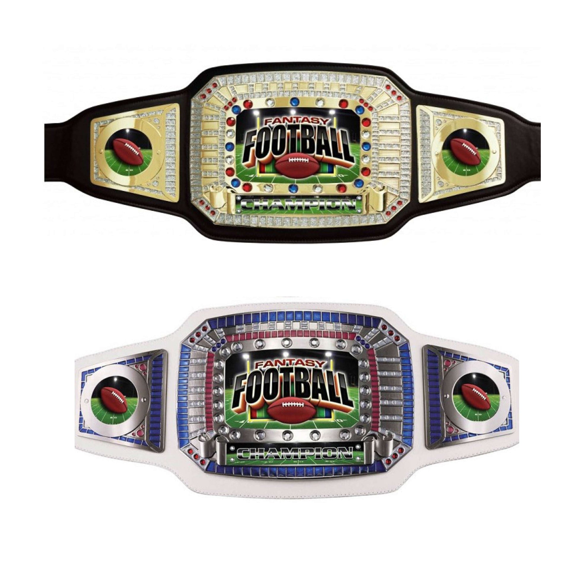 Champion Trophy Belt - Fantasy Football | Fantasy Football Champion Trophy Belt | FFL Champ Award Belt - Black or White Decade Awards