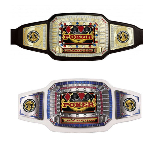 Champion Trophy Belt - Poker | Poker Champion Belt - Black or White Decade Awards