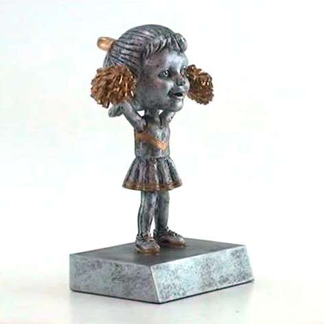 Cheerleader "Rock 'n Bop" Bobblehead Trophy | Engraved Spirit Award - 5.5" Tall Decade Awards