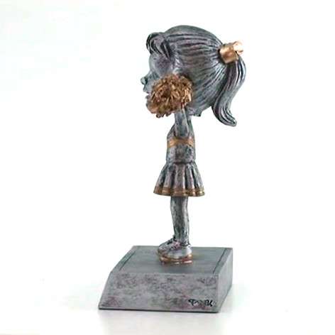 Cheerleader "Rock 'n Bop" Bobblehead Trophy | Engraved Spirit Award - 5.5" Tall Decade Awards