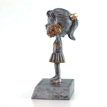 Cheerleader "Rock 'n Bop" Bobblehead Trophy | Engraved Spirit Award - 5.5" Tall Decade Awards
