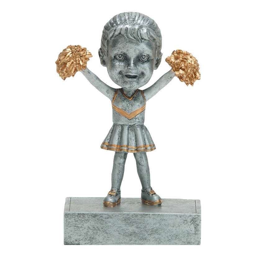 Cheerleader "Rock 'n Bop" Bobblehead Trophy | Engraved Spirit Award - 5.5" Tall Decade Awards
