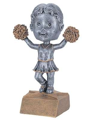 Cheerleading Bobblehead Trophy | Engraved Spirit Squad Award - 6 Inch Tall Decade Awards