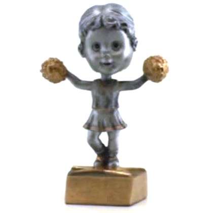 Cheerleading Bobblehead Trophy | Engraved Spirit Squad Award - 6 Inch Tall Decade Awards