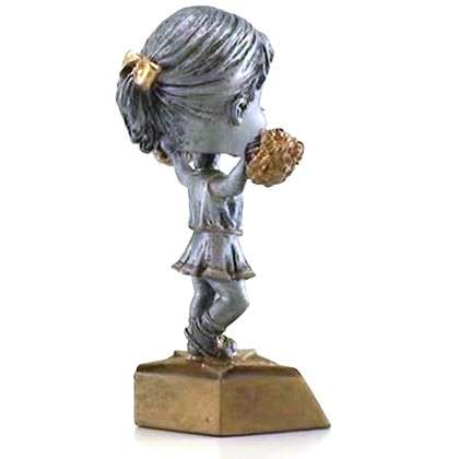 Cheerleading Bobblehead Trophy | Engraved Spirit Squad Award - 6 Inch Tall Decade Awards