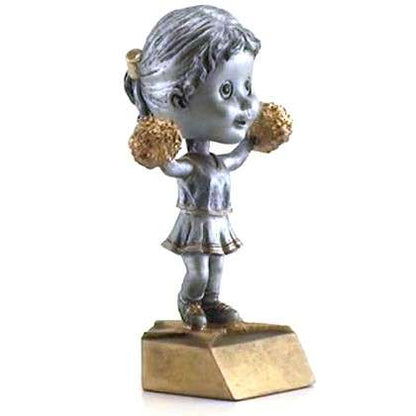 Cheerleading Bobblehead Trophy | Engraved Spirit Squad Award - 6 Inch Tall Decade Awards