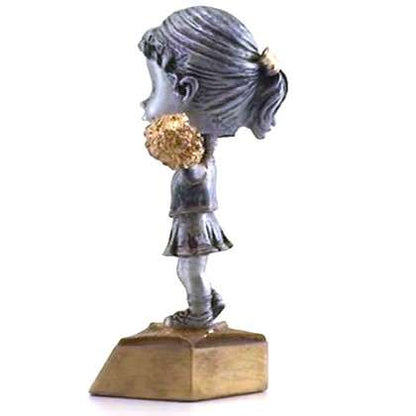 Cheerleading Bobblehead Trophy | Engraved Spirit Squad Award - 6 Inch Tall Decade Awards