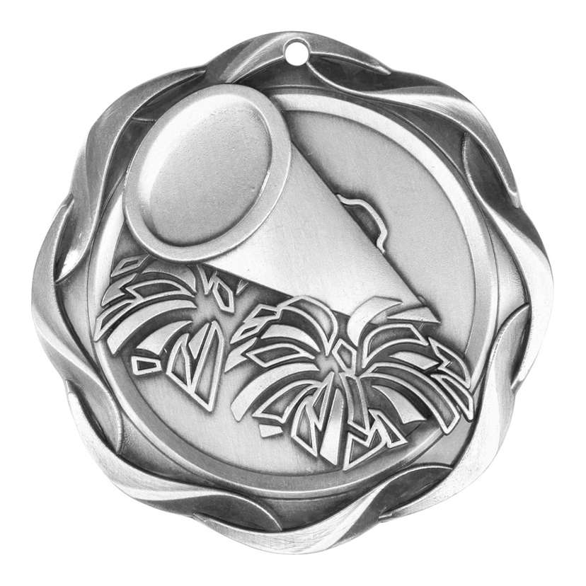 Cheer Fusion Medal- Gold, Silver or Bronze | Engraved Spirit Medal - 3 Inch Wide Decade Awards