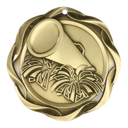 Cheer Fusion Medal- Gold, Silver or Bronze | Engraved Spirit Medal - 3 Inch Wide Decade Awards
