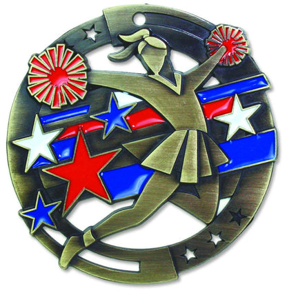 Cheerleading M3XL Medal | Engraved Spirit Medallion - CLEARANCE Decade Awards