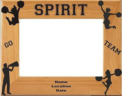 Cheer Spirit Picture Frame, Personalized | Laser Engraved  Wood Frame - 3 Sizes Decade Awards