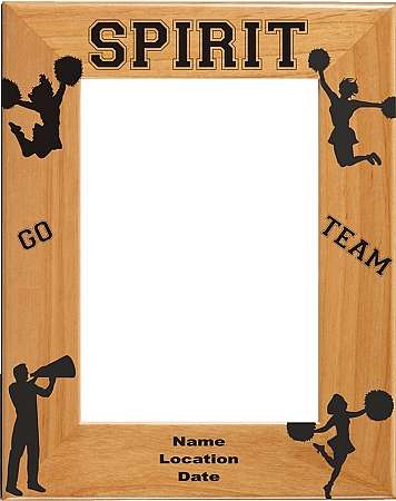 Cheer Spirit Picture Frame, Personalized | Laser Engraved  Wood Frame - 3 Sizes Decade Awards