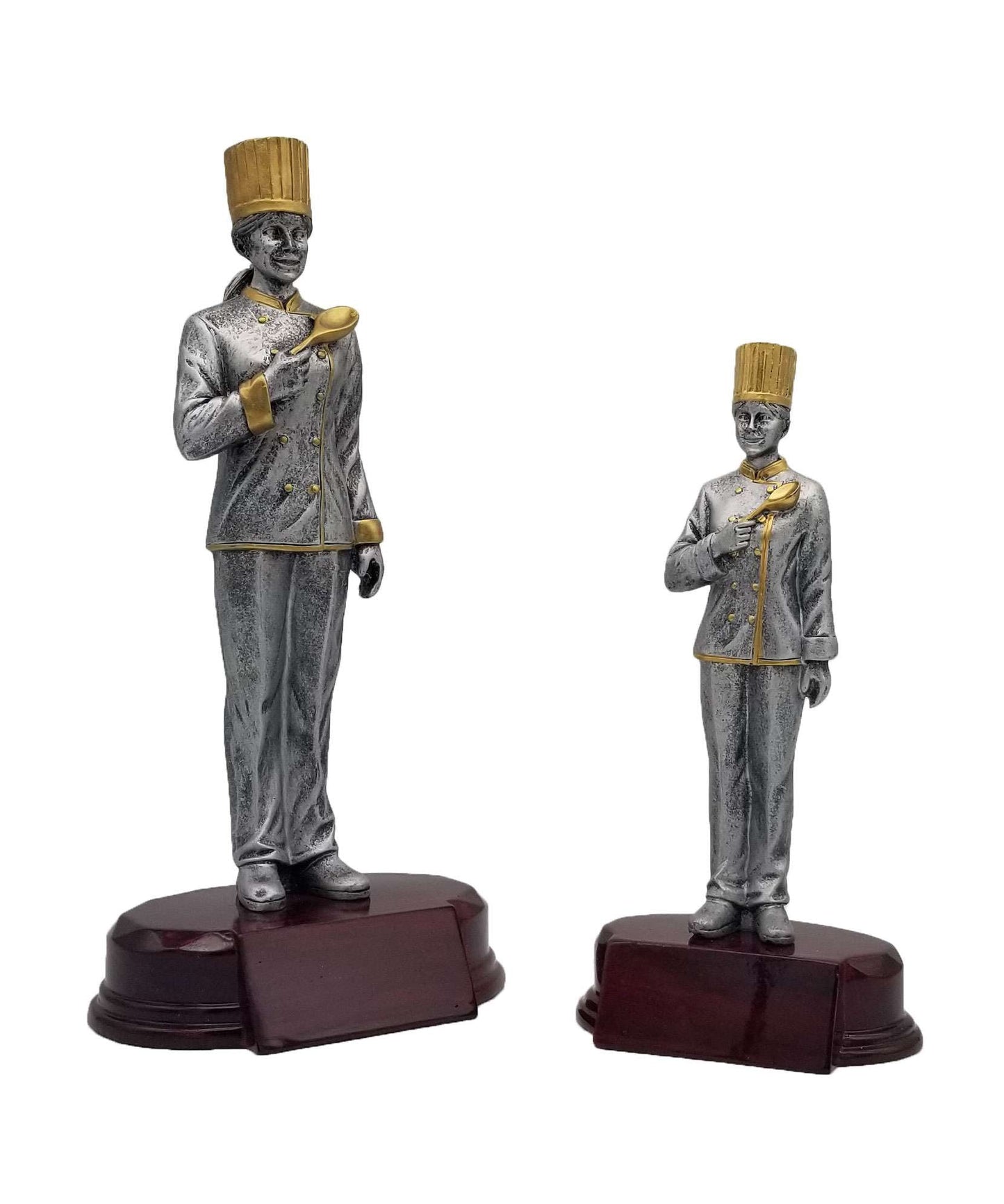 Chef Resin Trophy - Female | Engraved Chef Award - 7.25" or 9.25" Tall Decade Awards