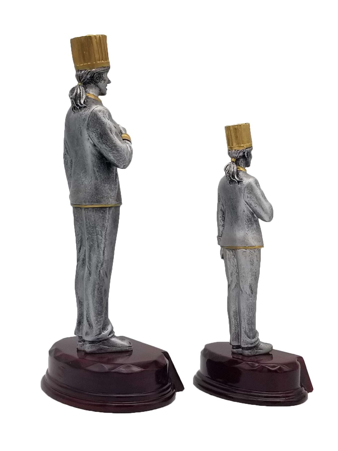 Chef Resin Trophy - Female | Engraved Chef Award - 7.25" or 9.25" Tall Decade Awards