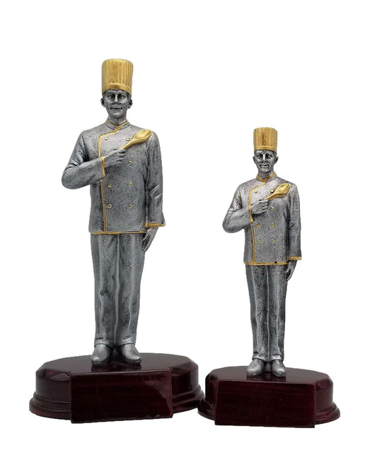 Chef Resin Trophy - Male | Engraved Chef Award - 7.25" or 9.25" Tall Decade Awards