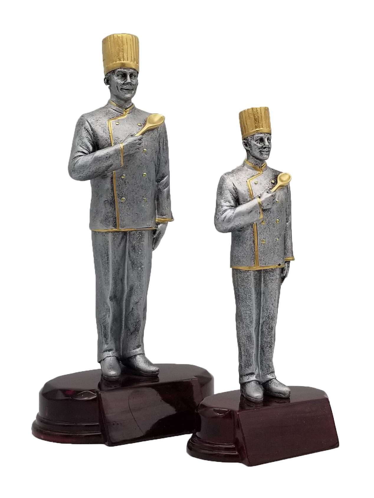 Chef Resin Trophy - Male | Engraved Chef Award - 7.25" or 9.25" Tall Decade Awards