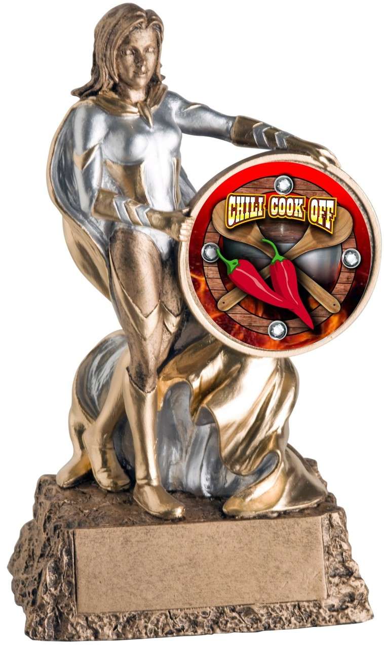 Chili Cook-Off Valkyrie Trophy Engraved Female Chilli Award - 6.75" Decade Awards