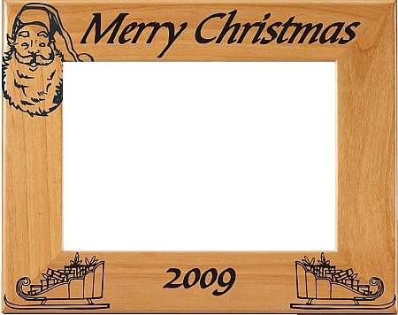 Christmas Engraved Picture Frame - Personalized | Laser Engraved Wood Frame - 3 Sizes Decade Awards