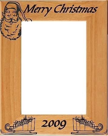 Christmas Engraved Picture Frame - Personalized | Laser Engraved Wood Frame - 3 Sizes Decade Awards