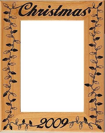 Christmas Lights Picture Frame - Personalized | Laser Engraved Wood Frame - 3 Sizes Decade Awards