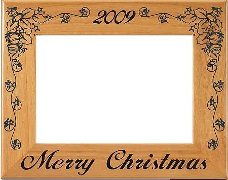 Christmas Picture Frame - Personalized | Laser Engraved Wood Frame - 3 Sizes Decade Awards