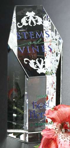 Citadel Crystal Corporate Award | Engraved Crystal Tower - 3.25", 5.5", 6.75" or 8" Decade Awards