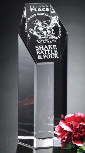 Citadel Crystal Corporate Award | Engraved Crystal Tower - 3.25", 5.5", 6.75" or 8" Decade Awards