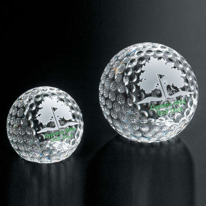 Clipped Crystal Golf Ball Corporate Award / Gift Decade Awards
