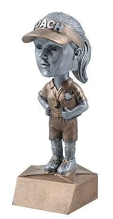 Coach Bobblehead Trophy - Female / Male | Engraved Coach Award - 6 Inch Tall Decade Awards