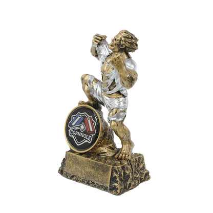 Cornhole Monster Trophy | Engraved Bean Bag Toss Beast Award - 6.75 Inch Tall Decade Awards