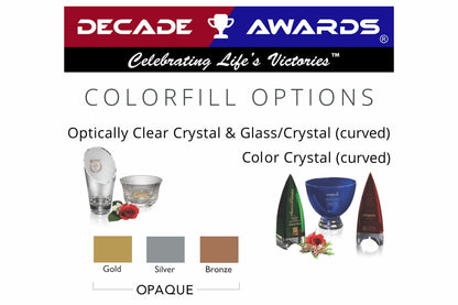 Cobalt Barrel Crystal Vase - Corporate Award | Engraved Crystal Vase - 8.5" or 10.5" Decade Awards
