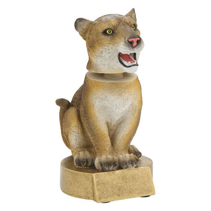 Cougar Mascot Bobblehead Trophy | Engraved Cougar Award - 6 " Tall Decade Awards